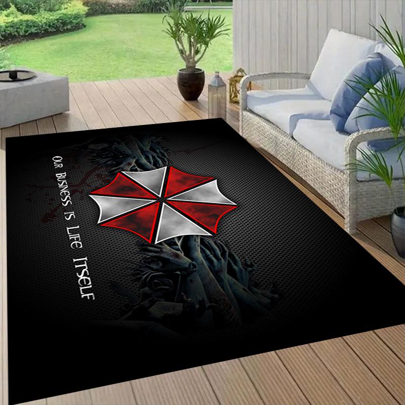 Resident Evil Style Crystal Velvet Rug, Soft Anti‑Slip Crystal Velvet Carpet for Living Room Bedroom Home Decor