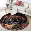 Rottweiler Round Area Rug,Carpet Rug for Living Room Bedroom Sofa Playroom Decor,Non-slip Floor Mat