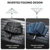 G4Free Windproof Inverted Umbrella with Reflective Large Compact Reverse Golf Umbrella for Double Canopy Travel Umbrella with Auto 62-inch Stripes,