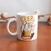 1pc 11oz Double-Sided Printed Ceramic Mug for Beer Fans, Perfect Daily Cup and Fun Surprise Gift