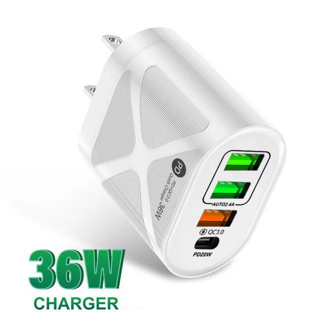 PD33W QC3.0 65W GaN Multi-Port Fast Charger with US Plug