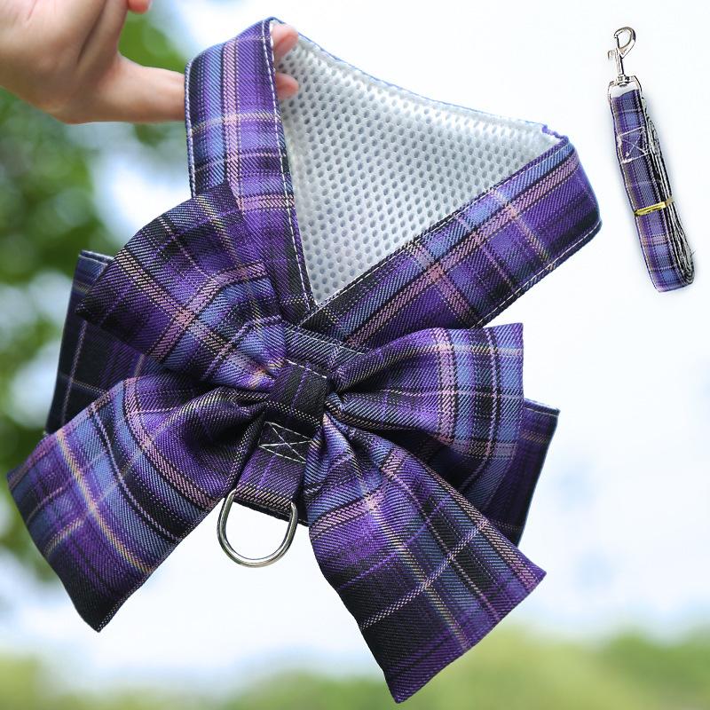 Pet dog cat JK vest leash teddy clothes than panda skirt dog chest strap walking dog leash supplies
