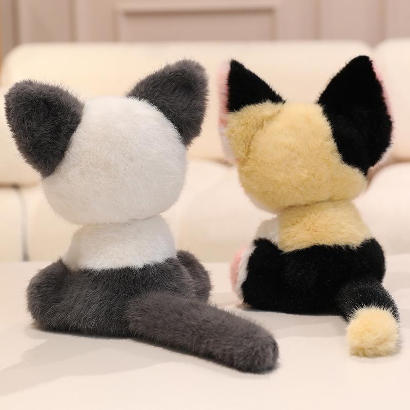 Hot 24cm High Quality Simulation Cat Plush Doll Cartoon Devon Cat Siamese Cat Plush Toy Home Decoration Gift For Boys And Girls