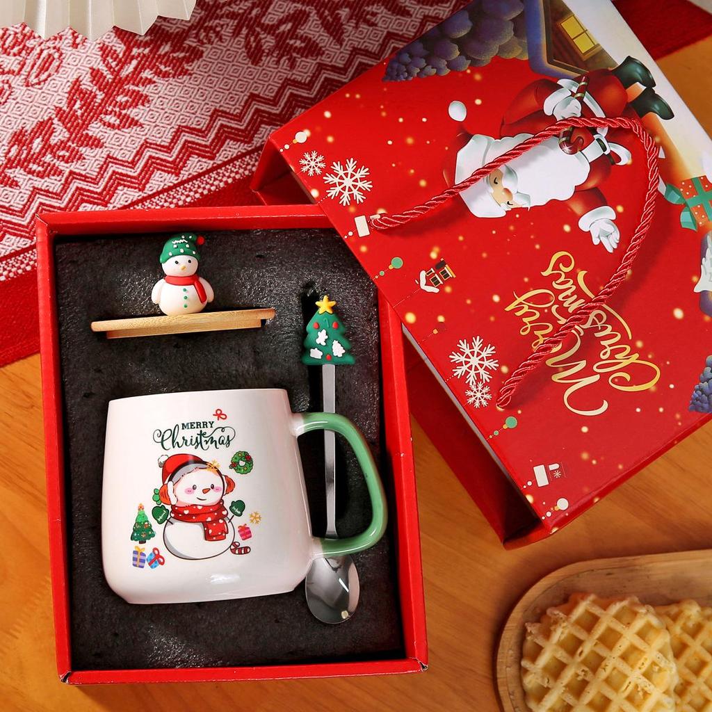 Caneca de Cerâmica Papai Noel - Fofa, Criativa, com Tema de Natal, Xícara de Temperatura Constante