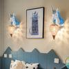 Nordic Unicorn Lamp Resin Wall Lamp Crystal Bracket Sconce for Children Home Interior Lighting Girl Bedroom Bedside Living Room