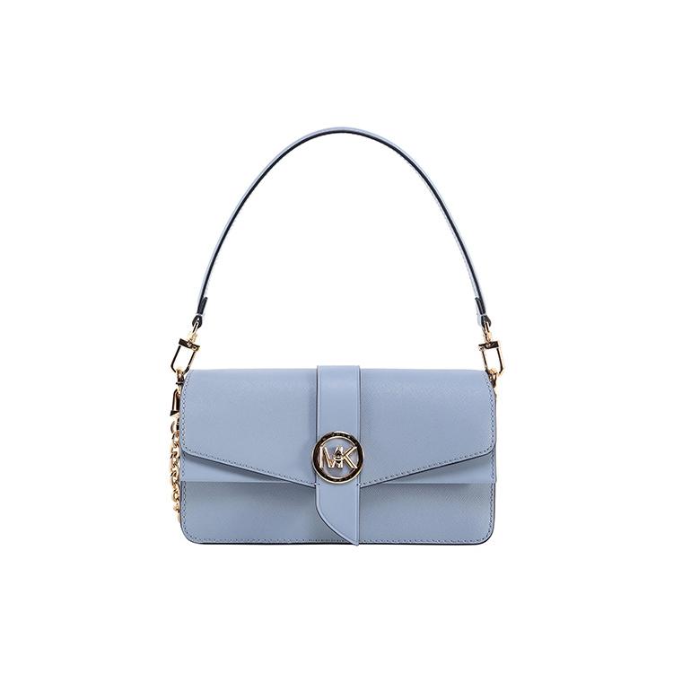 New MICHAEL KORS Greenwich Cow Leather Shoulder Bag Medium Women's Blue 30H1GGRL2L-487