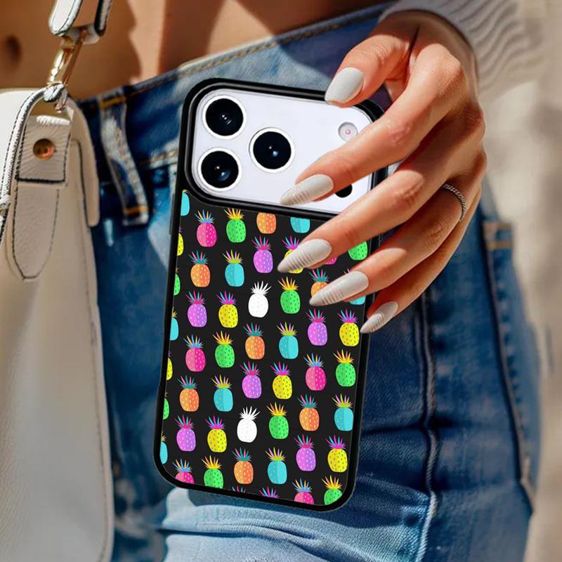 

Kawaii Pineapple Art Phone Case For iPhone 17 Air 14 15 13 12 Max Cover For Apple 14 15 16 16e 11 Pro Max Plus iPhone 12pro max