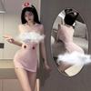 Sexy lingerie hollowed out hot nurse uniform female perspective seduction cosplay