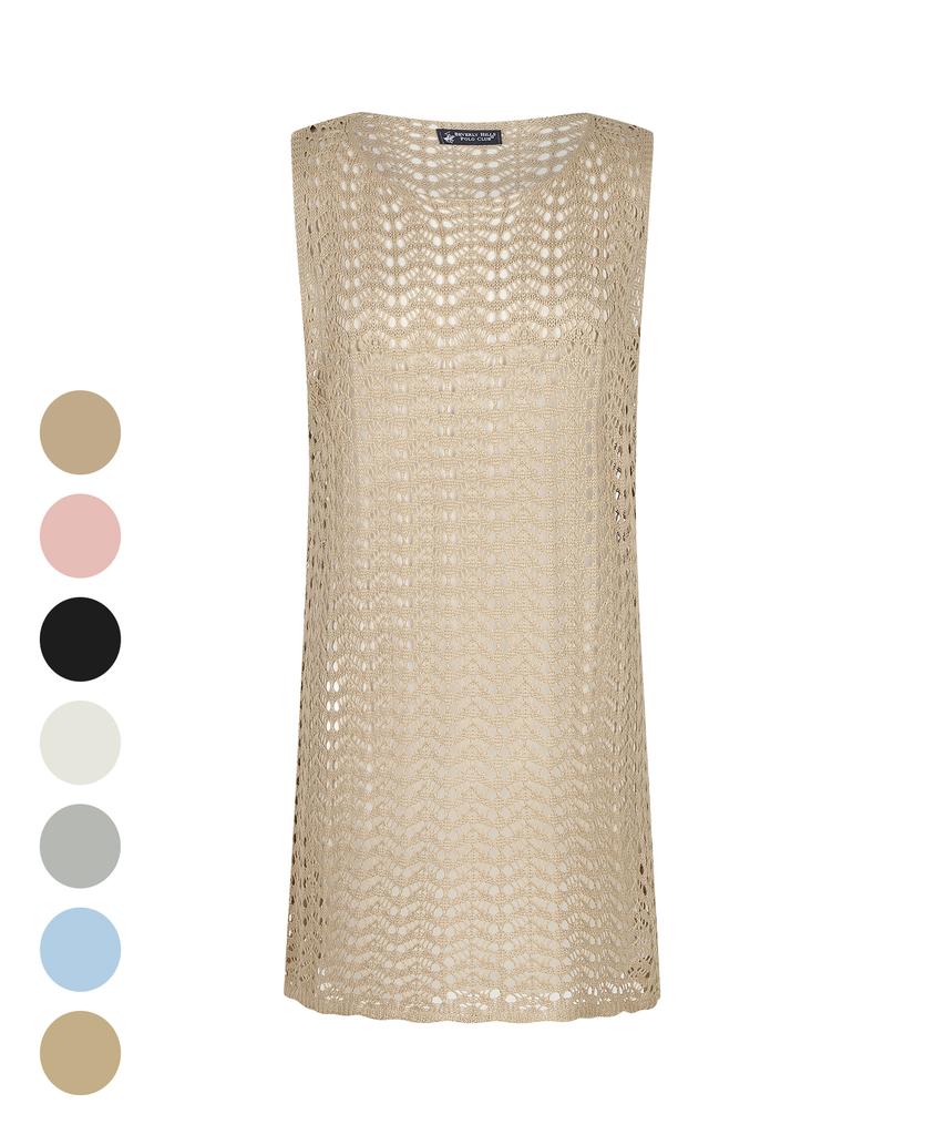 Beverly Hills Polo Club Women'S Summer Scaly Sleeveless Dress 7 Colors Op108