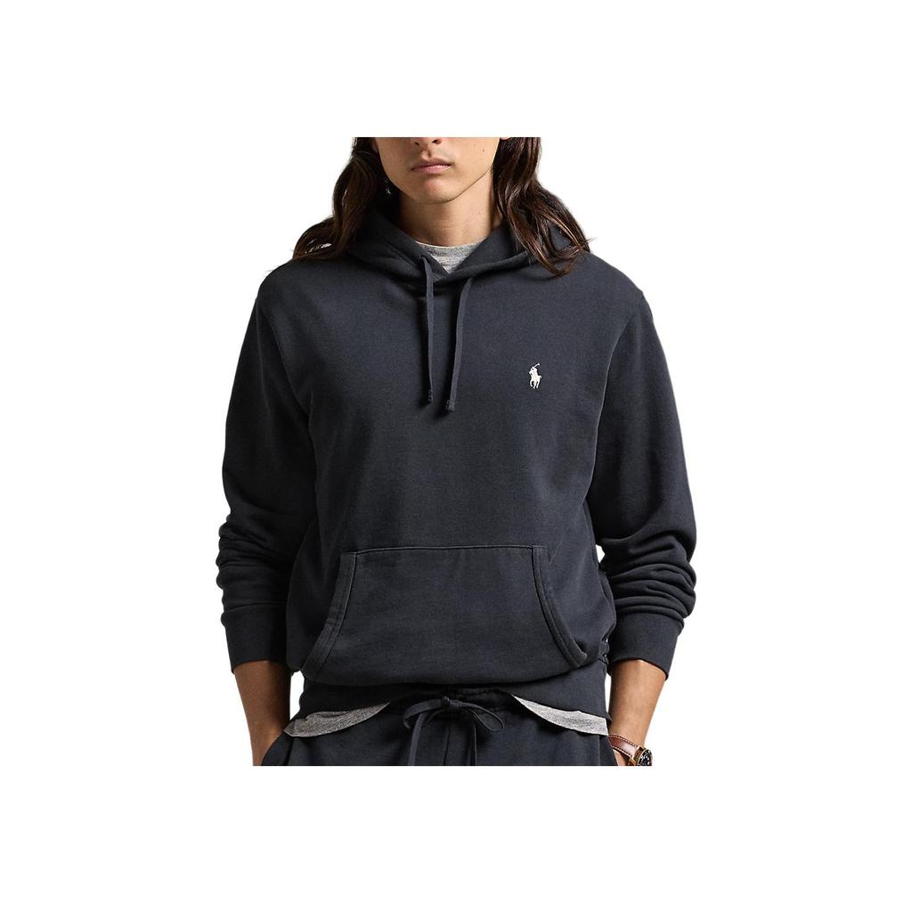 Polo Ralph Lauren Logo Embroidered Pullover Hoodie Long Sleeve Men hoodies Black MNPOKNI16823980-001