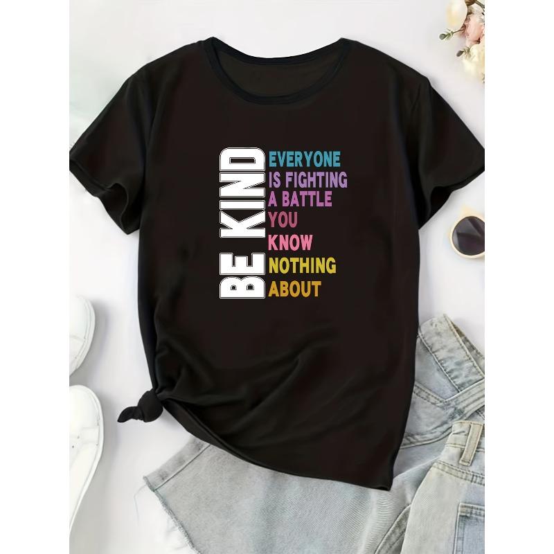 

European sizes Women S Casual T-Shirt - Stretchy Round Neck Summer Top, Machine Washable Comfortable Fit, Women S Tee, Loose-Fitting Clothing S чёрный