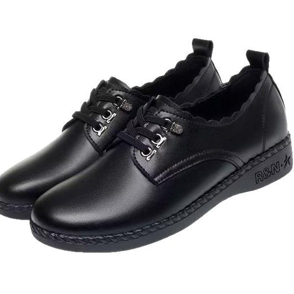 Codzienne super miękkie antypoślizgowe buty dla mamy 2025 jesień buty damskie na płaskiej podeszwie z płytkim wycięciem buty damskie w małym skórzanym stylu brytyjskim