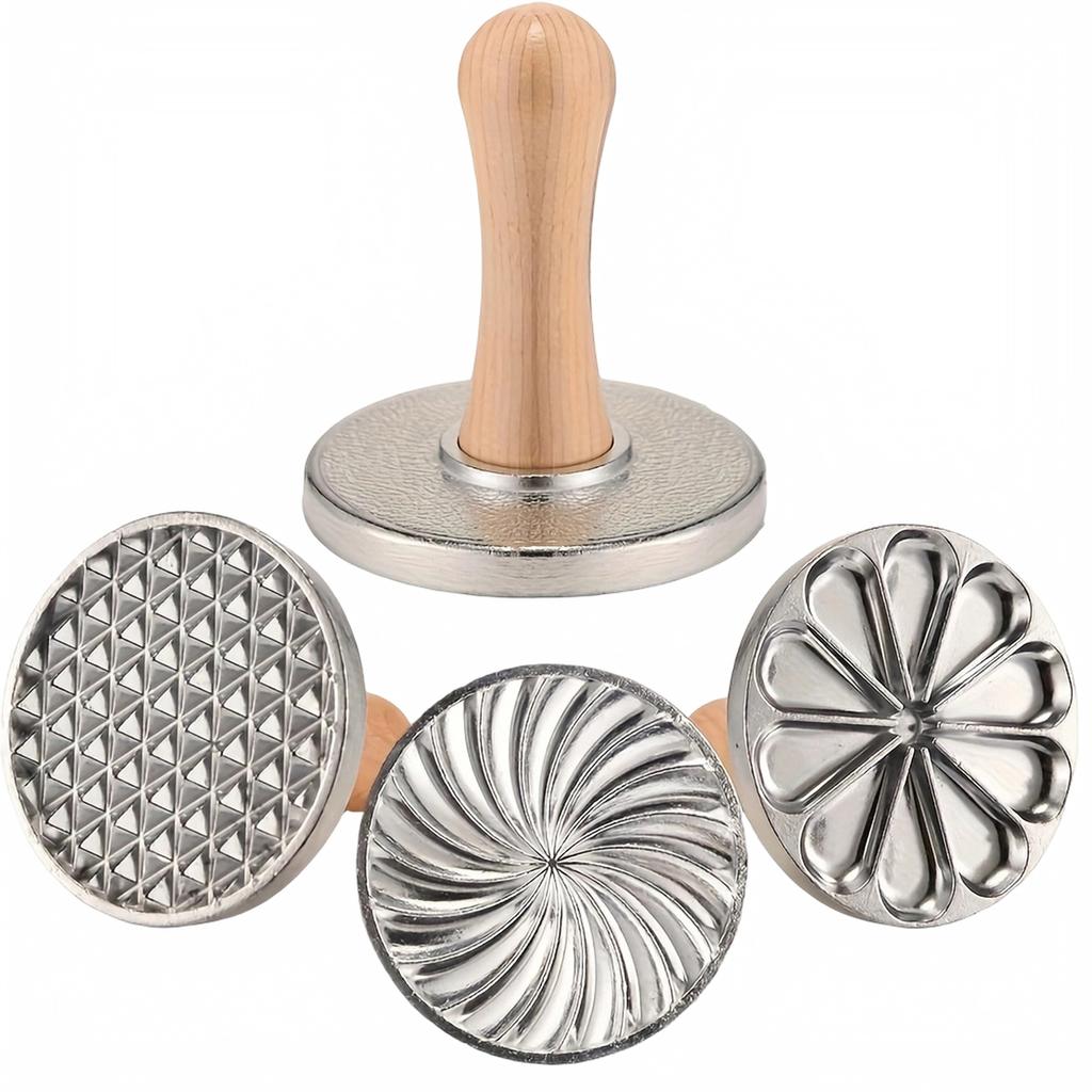Metal Cookie Cutter Baking Tool Set with Wooden Handle for Shaping Dough and Creating Decorative Patterns