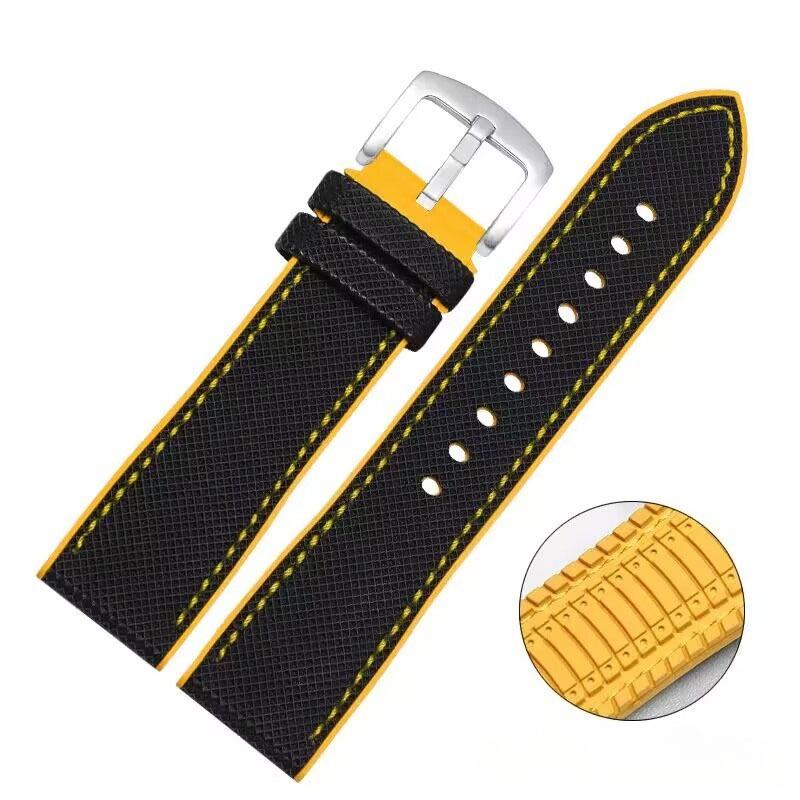 

Nylon Face Rubber Sole Watch Band 20MM Universal Men s Strap for Tissot/Mido/Omega/Seiko Durable Watch Replacement Accessory 20MM жовтий
