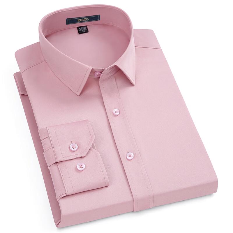 ROMON Men s Business Casual Wrinkle-Resistant Shirt 43