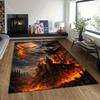 1PC Fiery Castle with Knights and Dragons Print Carpet Rug for Living Room Bedroom Sofa Doormat Home Decor Non-slip Floor Mat