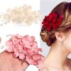 Romantic Hair Jewelry Red/Pink/Champagne Bridal Clips Flower Hair Pin  Bridesmaid Tiara Hair Combs