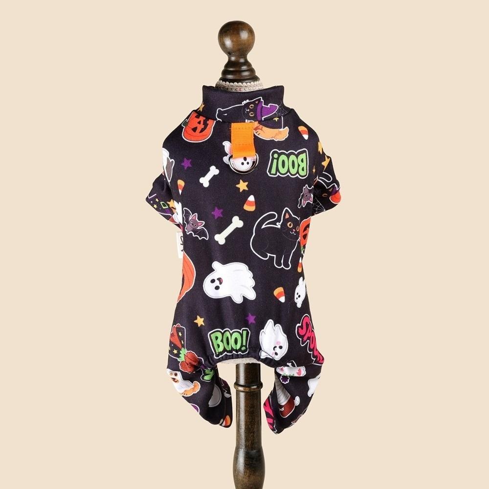 Cartoon Four Legged Clothes Soft Ghost Pumpkin Dog Sleepwear Dog Pajamas  Halloween Party