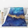 Blue marble pattern Printed Blanket for Sofa Bed Travel Camping Living Room Office Conditioning Blanket for All Seasons Gifts