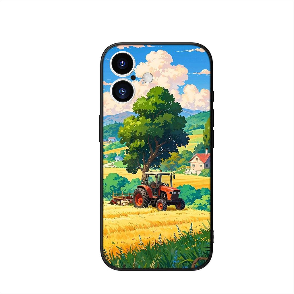 Farm Vehicle Tractor Wallpaper Phone Cover Case for Apple iPhone 16 15 14 Plus 13 12 Mini 17 Pro Max + 16E Air 16+ ProMax Casing