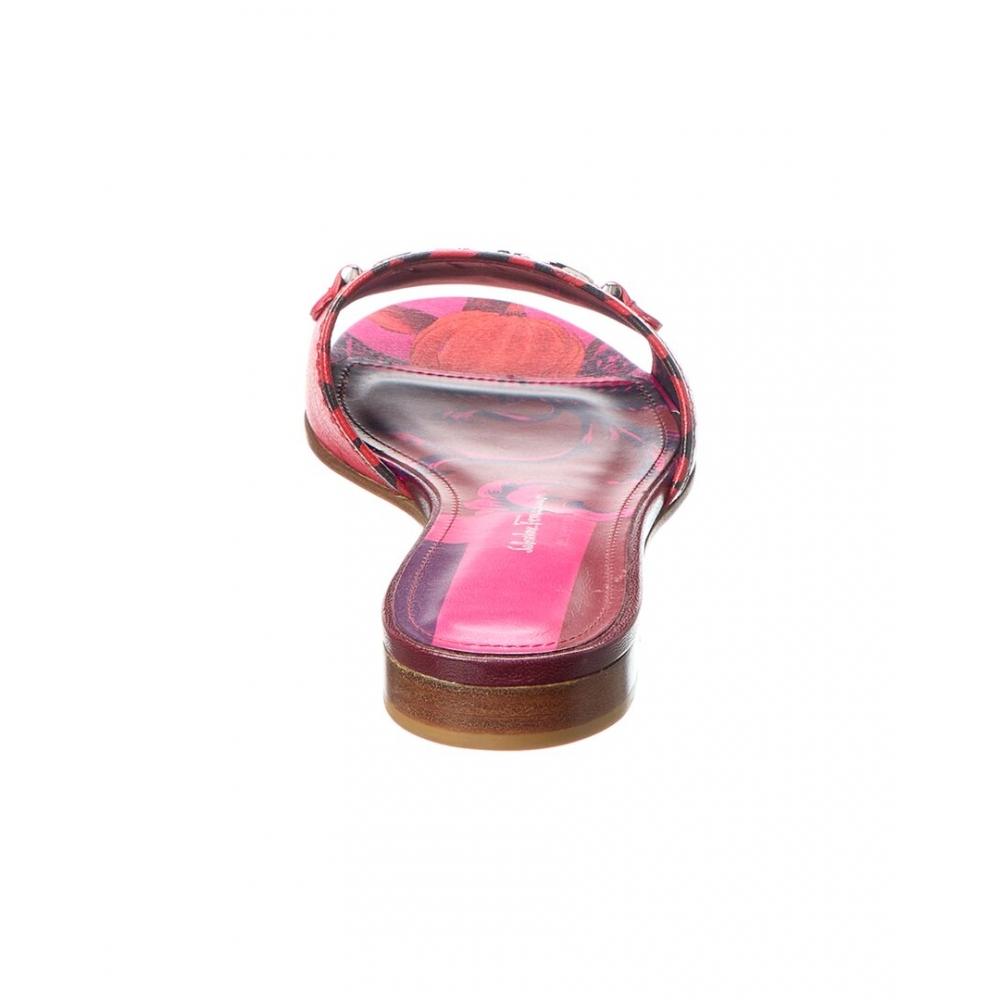 Salvatore Ferragamo Ferragamo Gancini Leder Sandale Rot