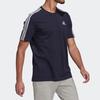 Adidas Striped Edge Logo Print Round Neck Short Sleeve T-Shirt Men Tops Navy-Blue GL3734