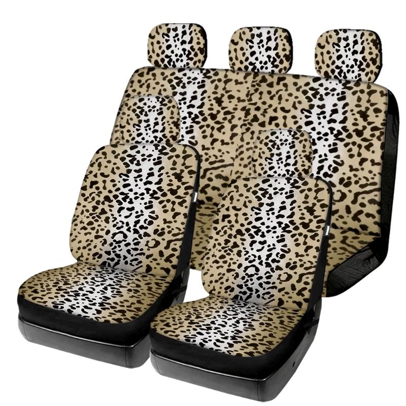 Coprisedili Auto alla Moda con Fantasia Leopardo Poliestere Traspirante Facili da Installare e Pulire Proteggi Sedile