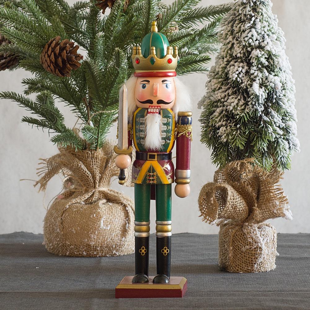 

Xmas Nutcracker Soldier Model Home Decor Ornament 11.8 Wooden Toy Christmas Gifts Sword