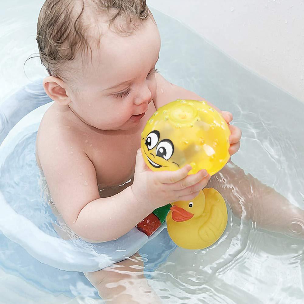 Bath Toy, Spray Water Squirt Toy LED Light Up Float Toys Bathtub Shower Toy for Baby Toddler Kid