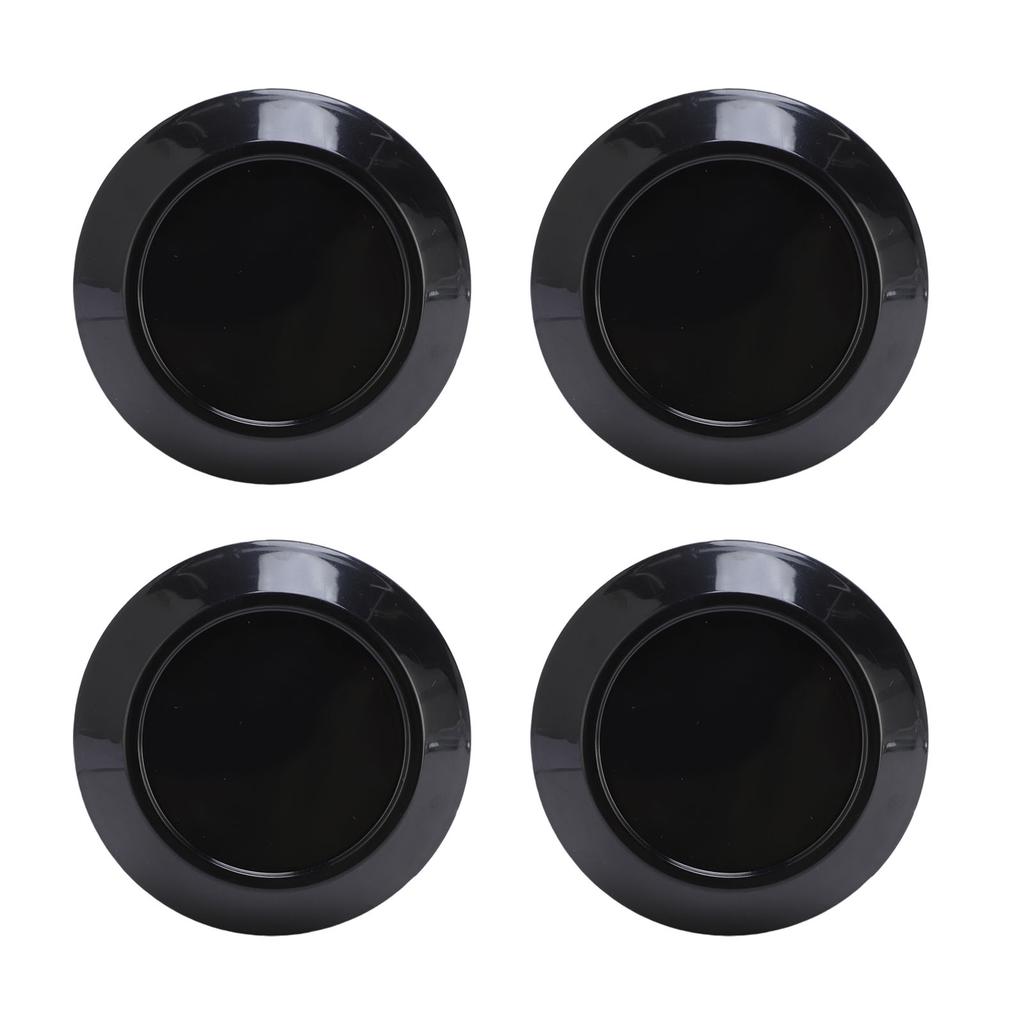 4pcs Wheel Center Caps Excellent Sealing Exquisite ABS Snap On Wheel Center Hub Cap Cover 76mm Outer Diameter Black