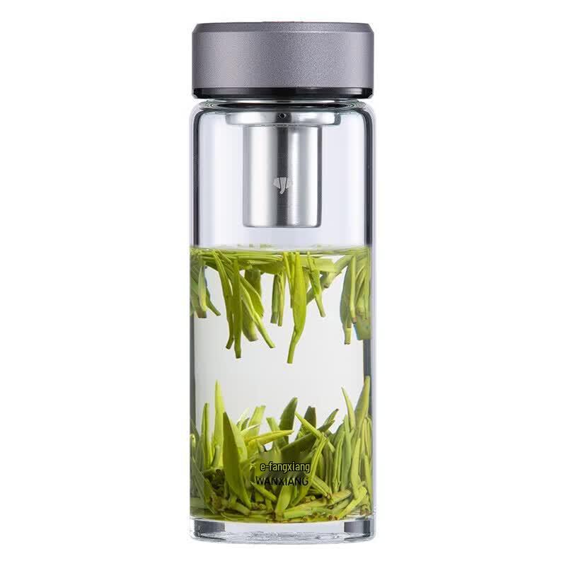 WANXIANG Portable Single-Layer Glass Cup with Tea Infuser