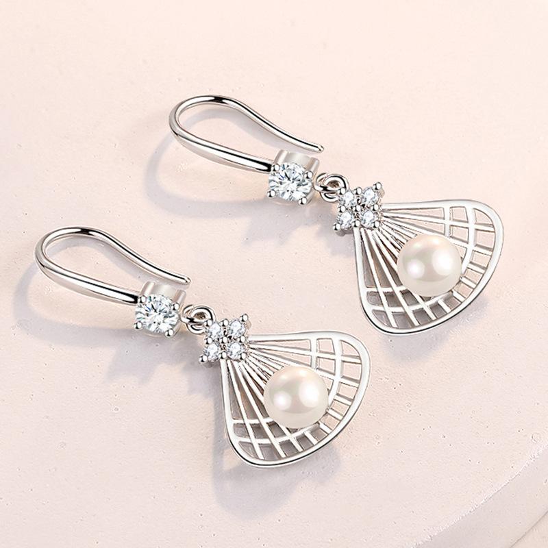 Ohrringe aus 925er Sterlingsilber für Damen, origineller Charme, doppelte Creolen mit Pavé-Zirkonia, feiner Verlobungs- und Jahrestagsschmuck, Geschenk 5355