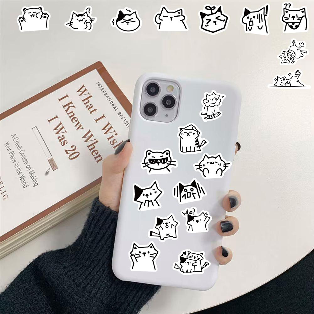 110PCS Sketched Kitten Sticker Notebook Graffiti Cases Gift Skateboard DIY Laptop Phone Graffit PVC Waterproof Luggage Stickers