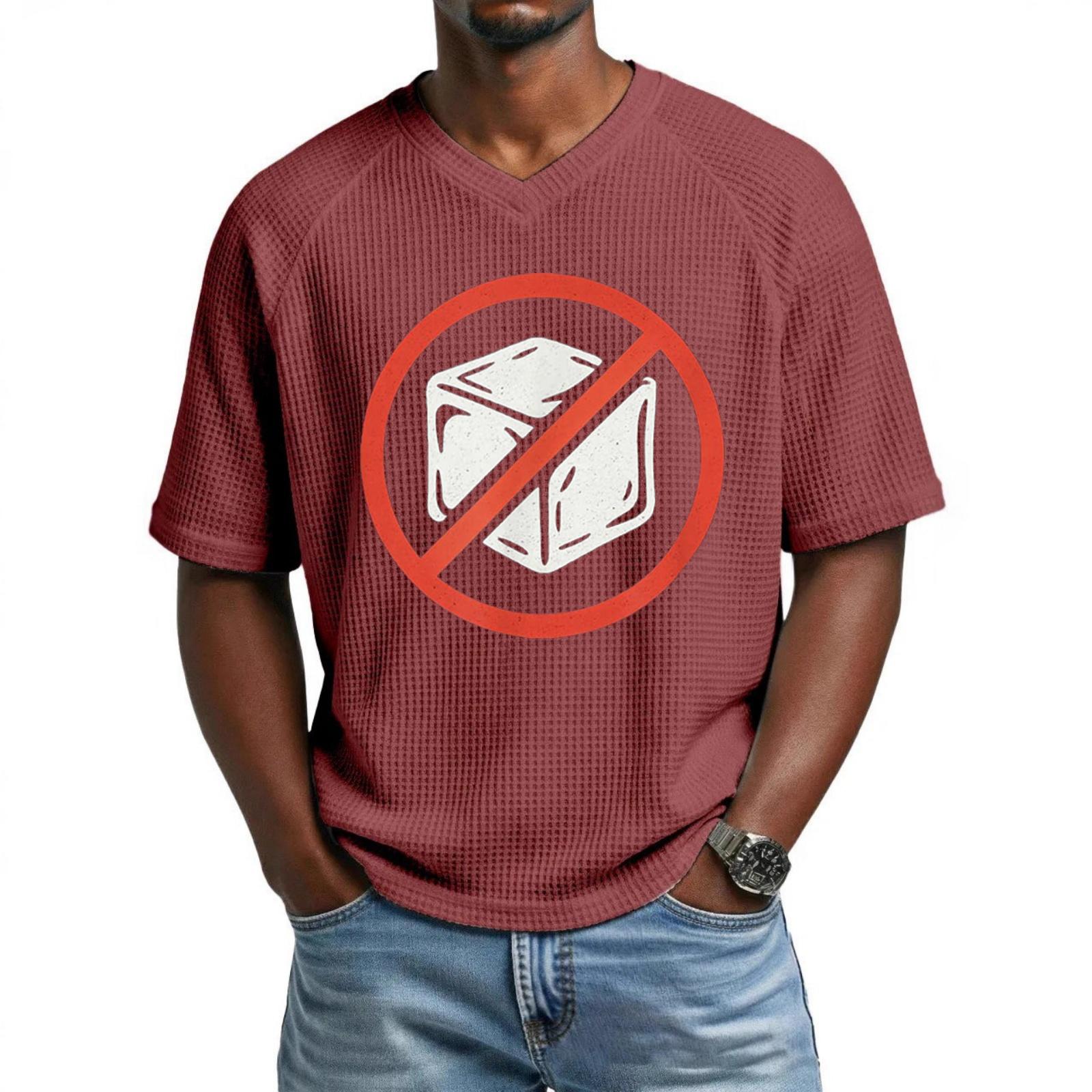 

Мужская свободная повседневная футболка с коротким рукавом и принтом из букв L красный