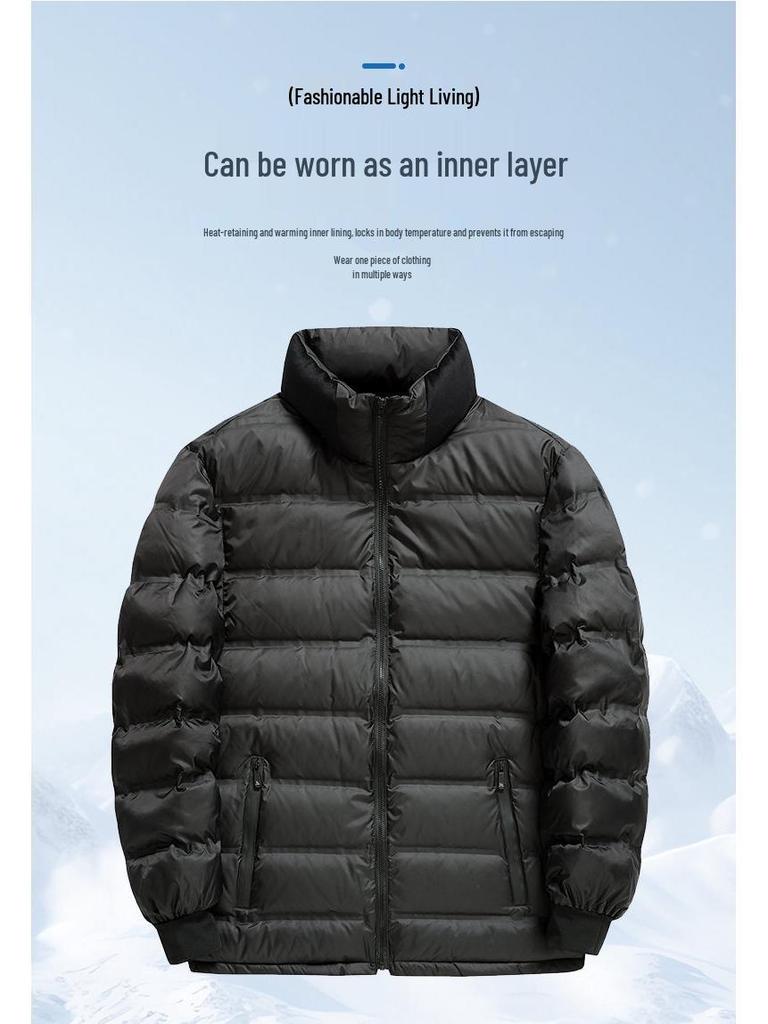 Men's Hooded Thickened Winter Coat with Detachable Liner - Warm Duck Down Jacket