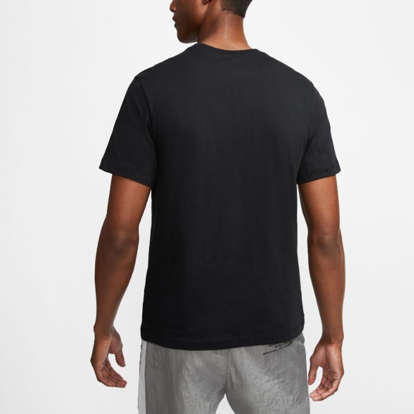 Nike Sportswear Club Embroidered Logo Solid Round Neck Short Sleeve T-Shirt Men Tops Black AR4997-014