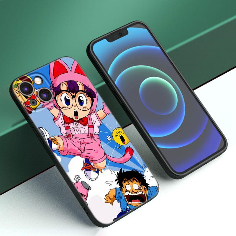 Custodia per Telefono Anime Dr Slump Arale Per Apple iPhone 12 13 Mini 11 14 15 Pro Max 7 8 Plus X XR XS SE 2020 2022 Custodia Nera in Silicone