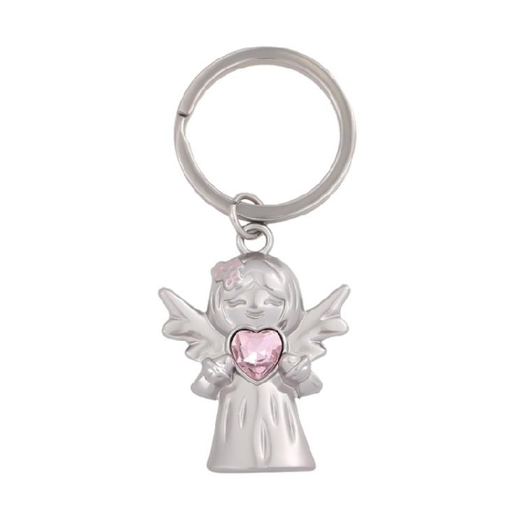 Alloy Angel Keychain Decorative Charm For Keys Or Bags Featuring Heart Symbol Luck Ideal Present