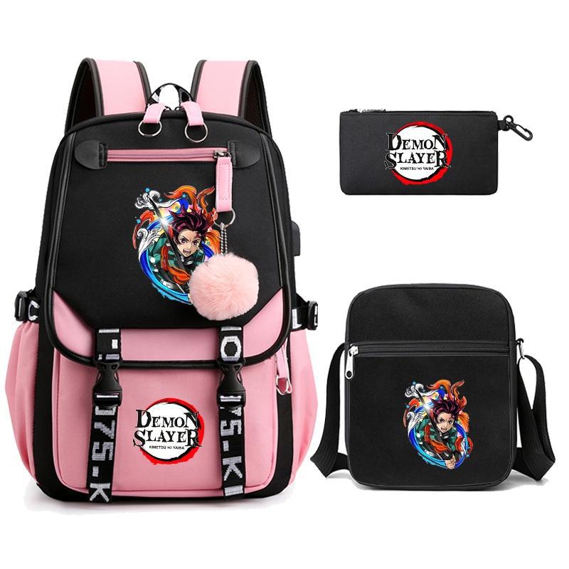 Hot-selling Ghost Extinguishing Peripheral Animation Backpack Campus Trend Primary and Secondary School Students Schoolbag Pencil Bag Shoulder Bag
