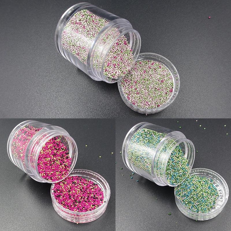 Nagelglaskralen drie kleuren gemengde kaviaar microkraal kaviaar nagellak