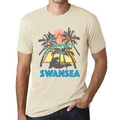 Men’s Vintage Tee Shirt Graphic T Shirt Summer Triangle Swansea Natural