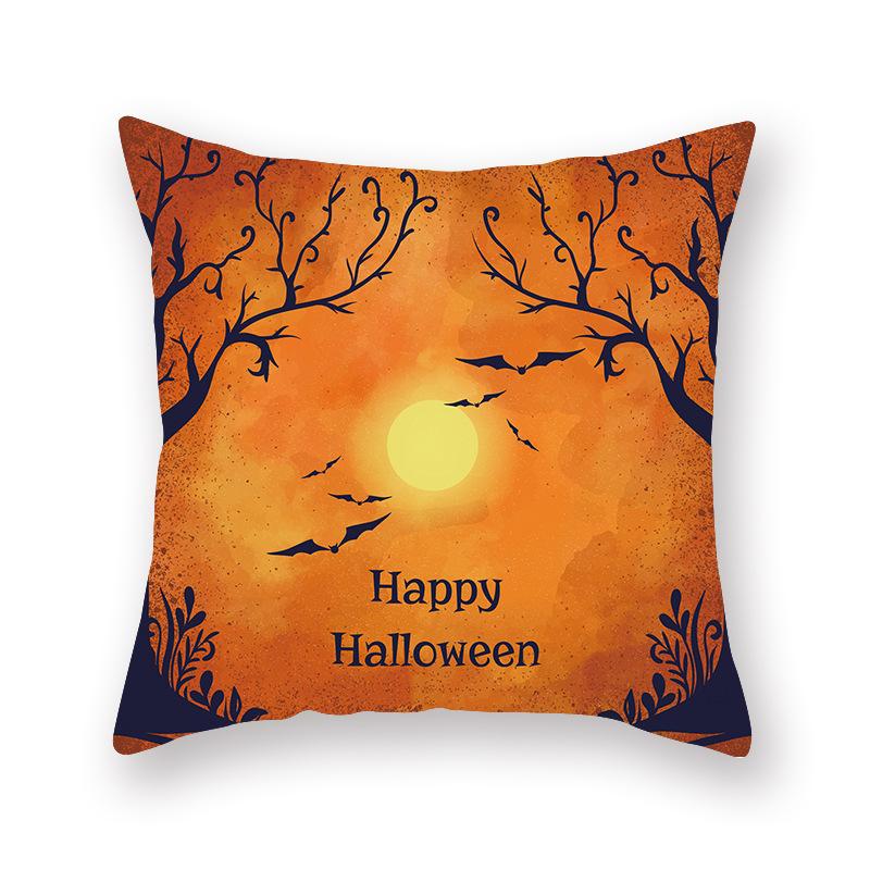 Halloween Pillow Cover Cartoon Pumpkin Head New Peach Skin Cushion Cover Sofa Cushion