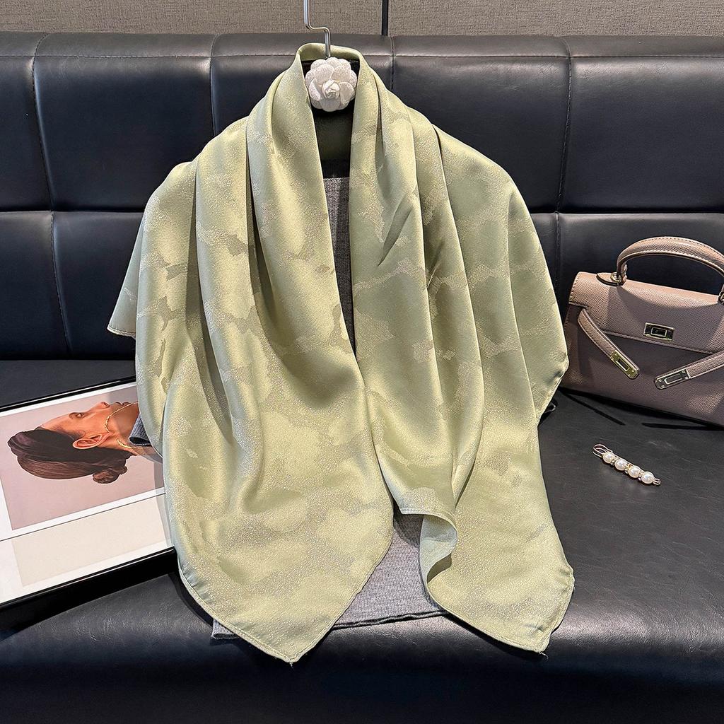 2025 Latest Women's Fashion Hijab Silky Muslim Square Shawl Luxury Brand Soft Female Scarf Spring and Autumn Sun Protection