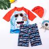 Boys' Cartoon Great White Shark Quick-Drying Swim Set - For Infants To Big Kids
