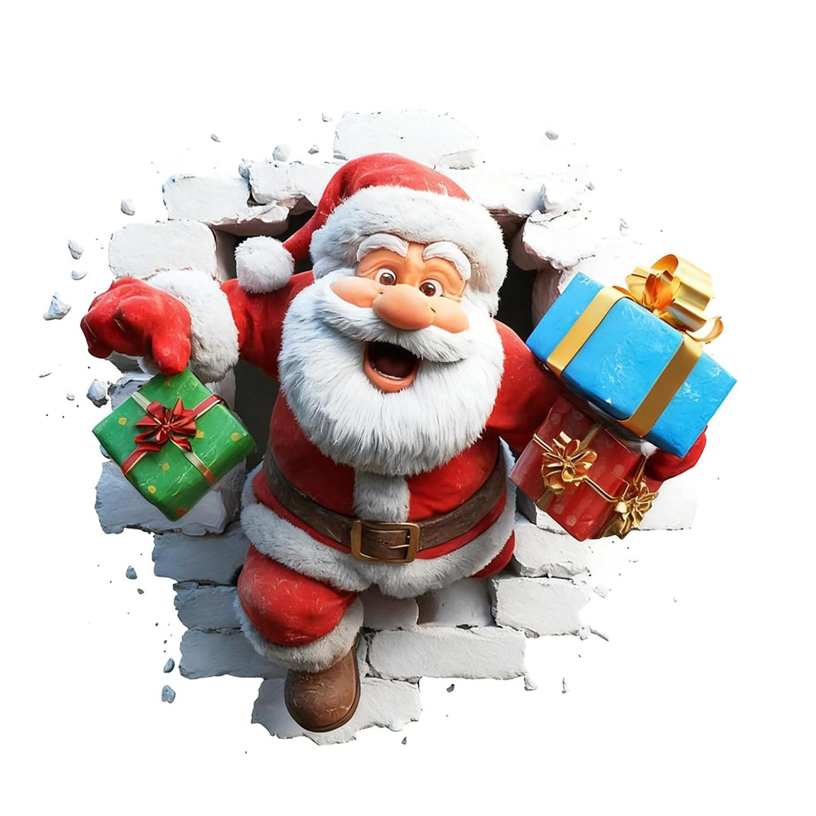 

Креативный Рождественский Настенный Проламывающийся Клаус Подарочная Коробка Для Спальни, Гостиной И Прихожей Украшение Дома Наклейки На Стену One Size