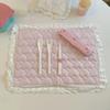 Kawaii Korean Style Love Lace Polka Dot Plaid Placemat Coaster Cute Sweet Girl Photo Shoot Decorative Mat Decorative Tablecloth