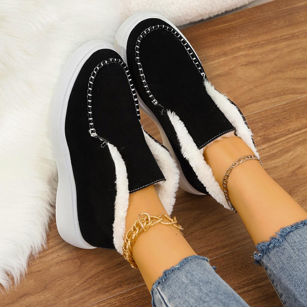 Winter New Women's Warm Cotton Shoes with Thick Velvet and Thickened Fur