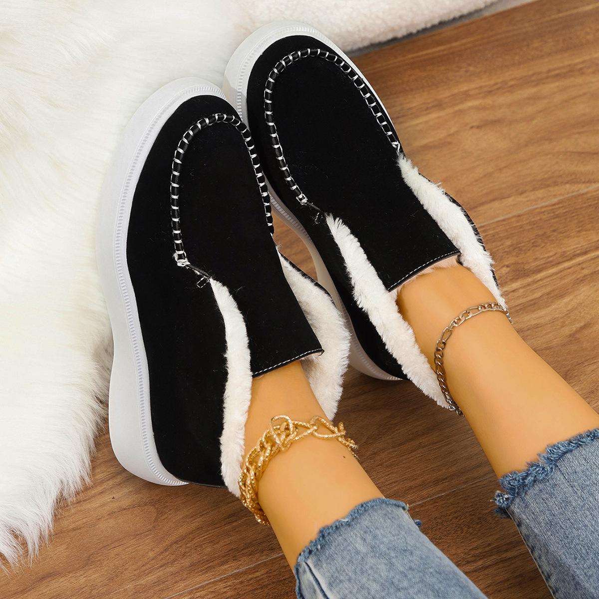 

Winter New Women s Warm Cotton Shoes with Thick Velvet and Thickened Fur 36