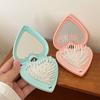 Anti-static Folding Airbag Comb Mini Massage Comb Cute Heart Hair Comb with Mirror  Women Girl