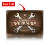Personalized Metal Tin Sign Garage Wall Decor Custom Workshop Art